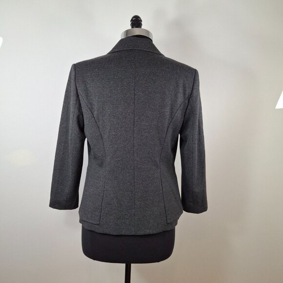 Womans Grey Business Career Suit Peplum Blazer Jacket Sz M Stretch Comfort - Picture 4 of 16